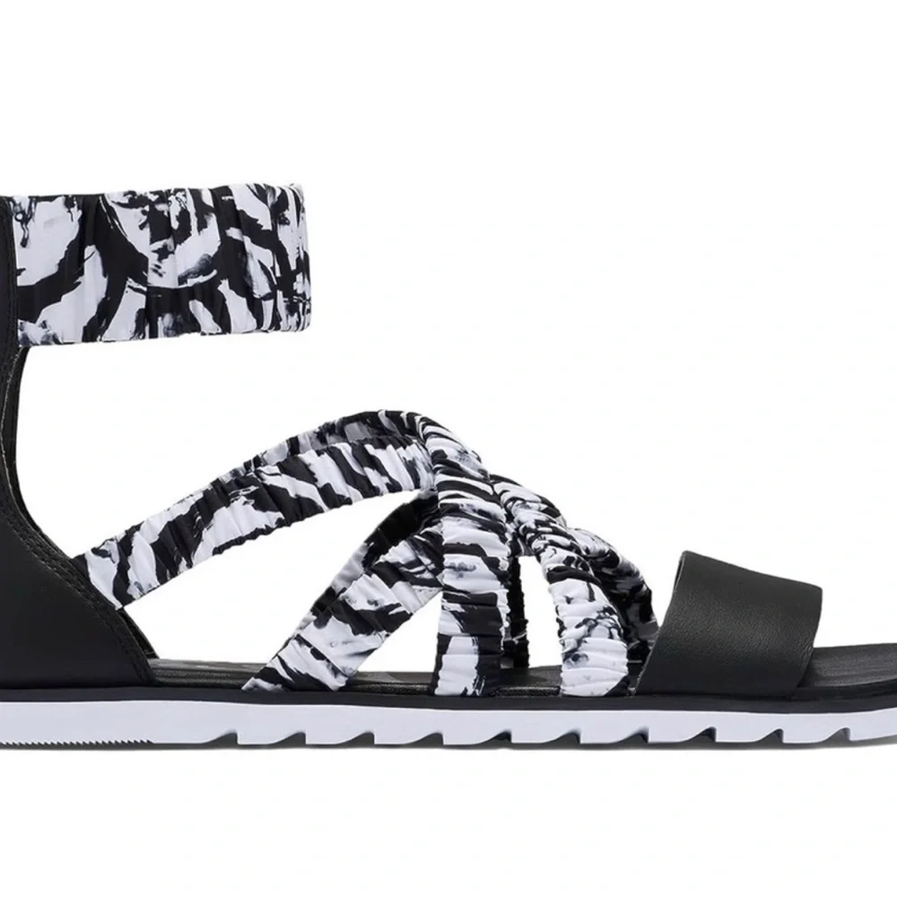 Sorel Ella II Ruched Ankle Strap Sandals Women 8 - Picture 2 of 5
